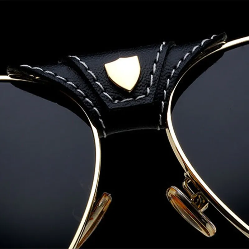 Женские солнцезащитные очки с металлической кожаной оправой UV400 HD Shades для