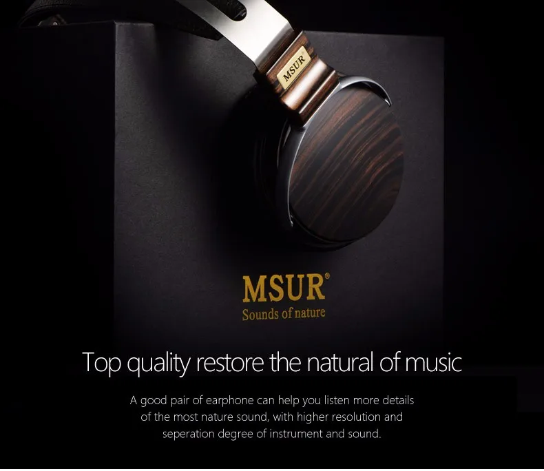 MSUR N650 деревянный Металл Hifi Музыка DJ наушники гарнитура с бериллиевым сплава драйвер Portein кожа