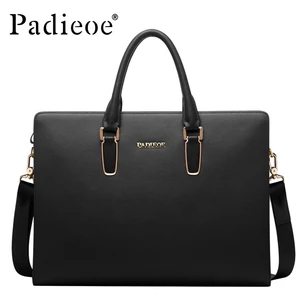 Сумка-мессенджер Padieoe Мужская, для ноутбука, кожаная