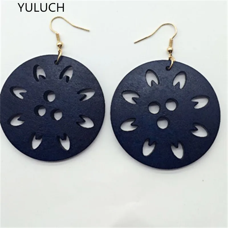 YULUCH personality New design Big handmade Natural wood earrings jewelry for women | Украшения и аксессуары