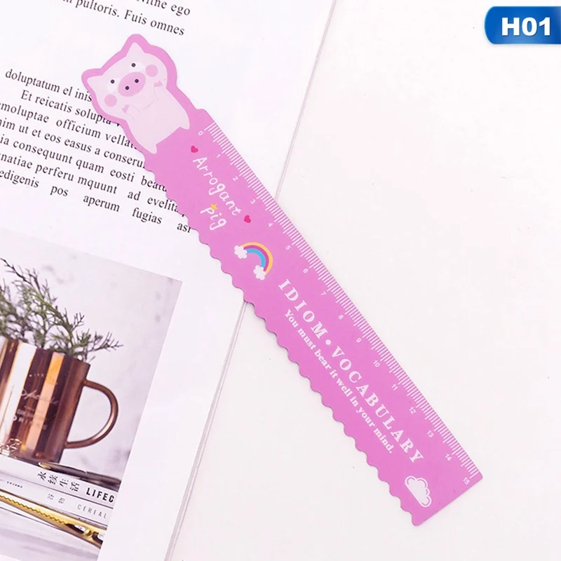 1 шт. Магнитная линейка с единорогом Kawaii Канцелярские товары новинка милые линейки студенческие мягкие дизайнерские линейки набор правил черчения школьные принадлежности - Цвет: H01