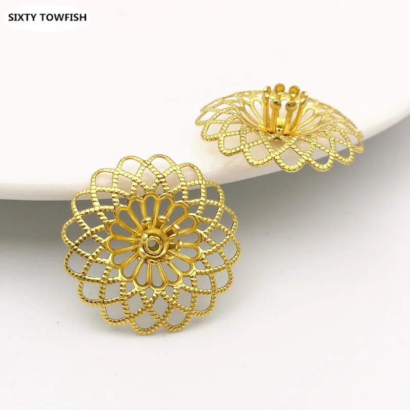 Оригинальные латунные филигранные цветы 22 мм подвески для ювелирных изделий DIY 20