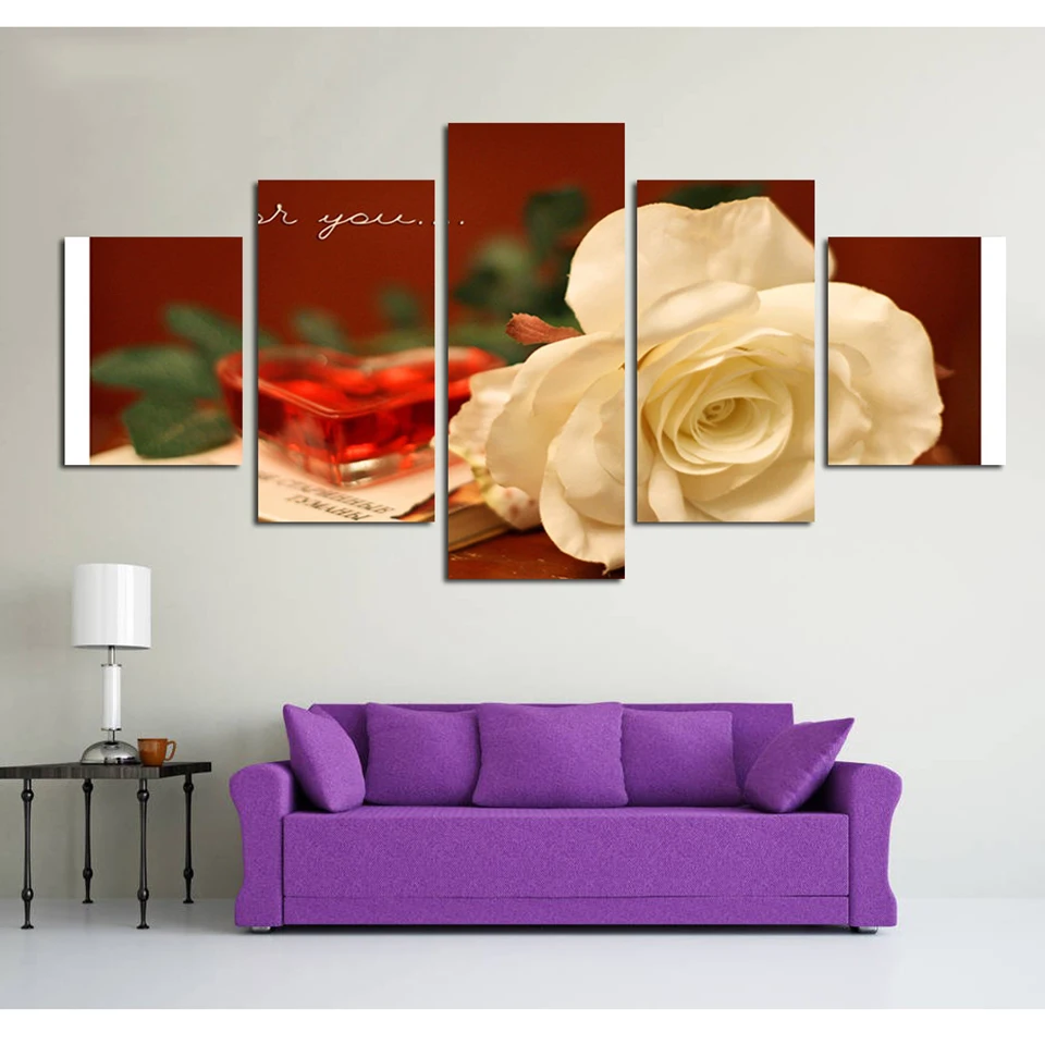 Современный домашний декор модульный HD Холст 5 шт. подарочная коробка в форме