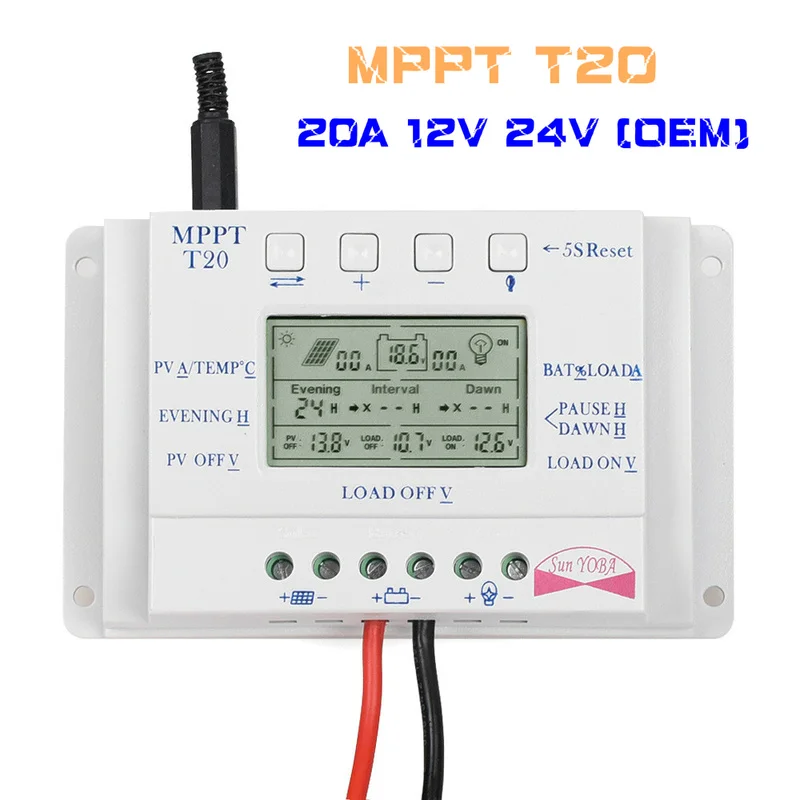 Слежением за максимальной точкой мощности T20 20A регулятором солнечного заряда