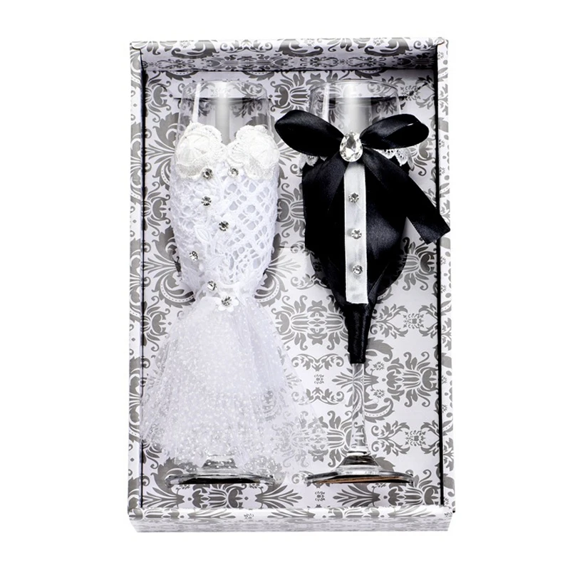 Хрустальные флейты для шампанского 2 шт. свадебные вечерние Подарочные|Другие