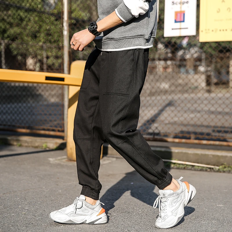 Fashion New Casual Pants Men's Large Size Cotton Loose Ankle Length Overalls Slim High Quality Sports M-5XL | Мужская одежда