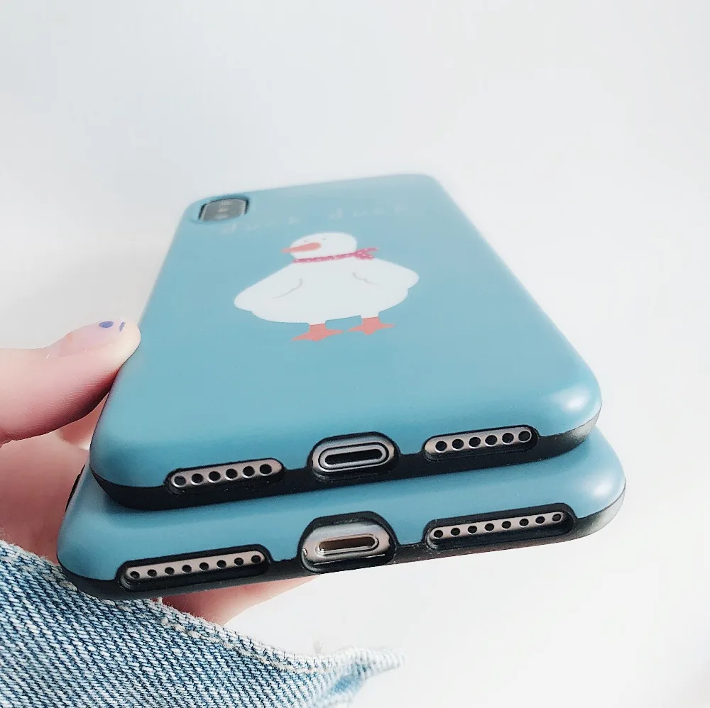 Hazy Beauty для чехла iPhone X XS XR MAX - роскошный мягкий чехол с узором в виде мультяшной утки для iPhone 6S 6 7plus 8 8plus.