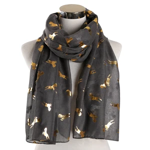 Winfox модный белый черный шарф Единорог Фольга Золотая лошадь звезда блестящая шаль женская накидка