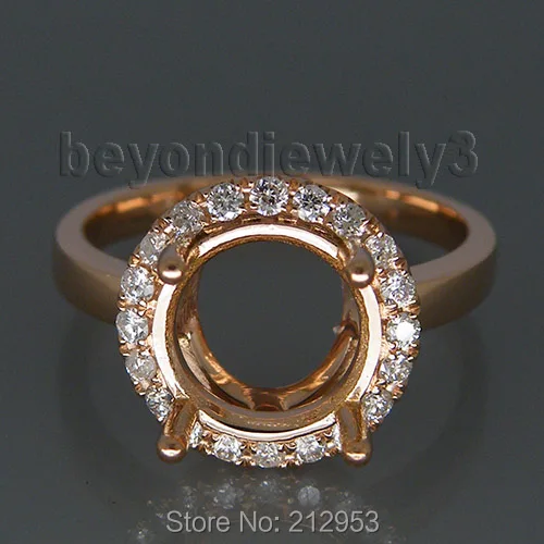 Винтажные круглые обручальные кольца 9x9 мм 18Kt из розового золота натуральное