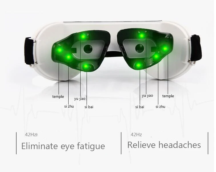 Беспроводной 3D перезаряжаемый зеленый светильник прибор для улучшения кожи вокруг глаз восстановление зрения глаз Массажер ребенок близорукость лечение очки для массажа глаз