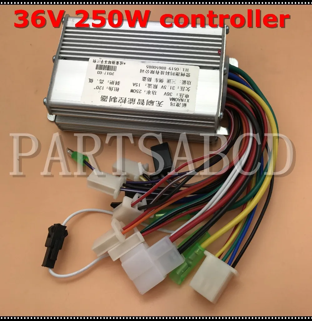 36V 250W 15A с бесщеточным двигателем постоянного тока синусоидным регулятором, фара для электровелосипеда в Ступица колеса для электрического велосипеда мотор контроллер правой кнопкой мыши Выход