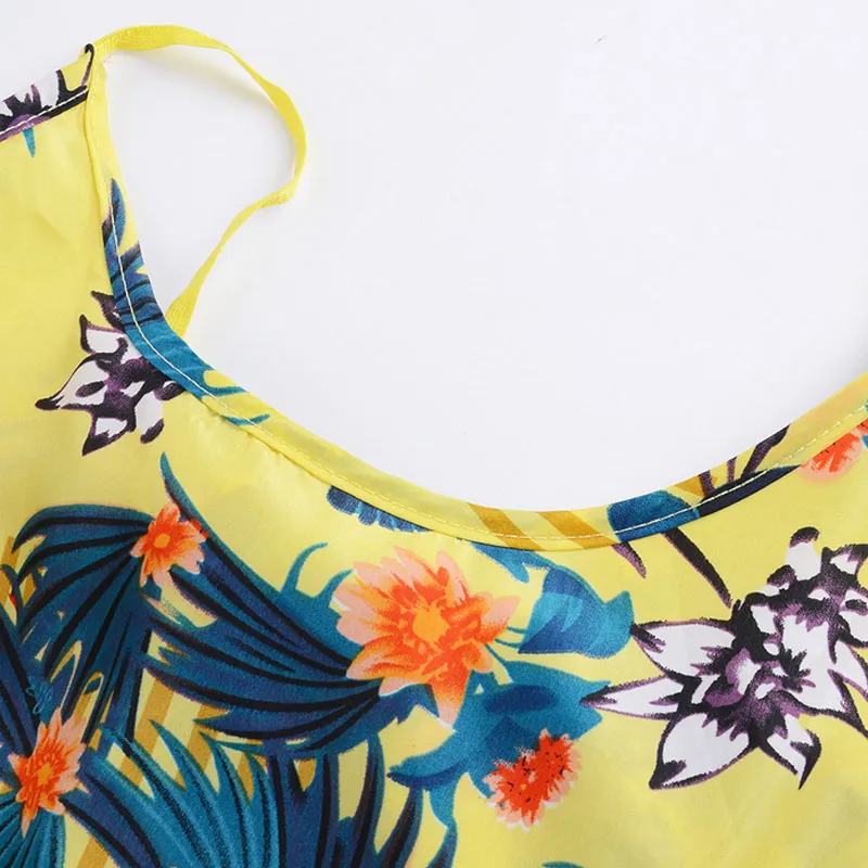 

Newly Summer Women Sexy Jumpsuits Bowknot Flower Printed Backless Casual Strap Rompers m99