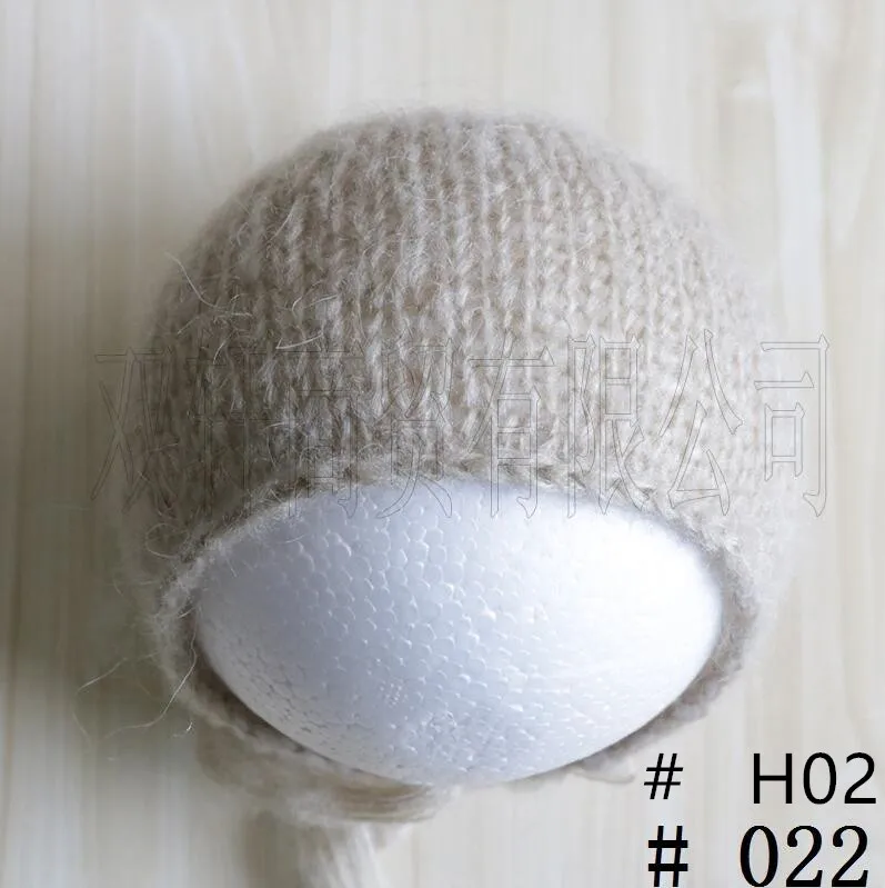 H02 (22) Ручная работа, мохеровый капор ручной вязки для детей, реквизит для фотосъемки на день рождения ребенка, подарок для новорожденного, реквизит для фотосъемки ребенка - Цвет: H02 (22)