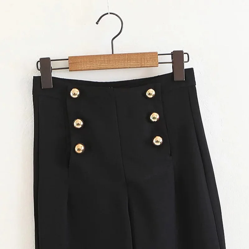 Женские широкие брюки с высокой талией милые весенние модные Брендовые