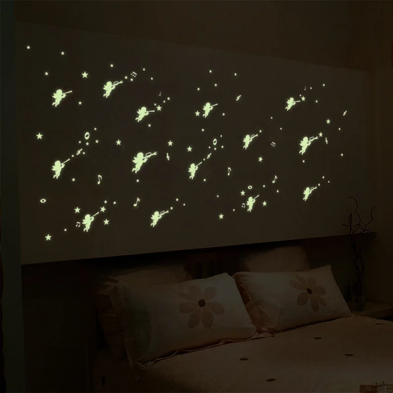 Diy Luminous Cartoon Demon Wall Sticker Glowing Stars Ceiling Poster Light Switch Stickers Glow in the Dark Wallstickers | Дом и сад