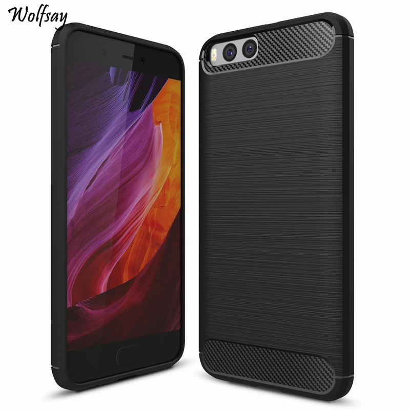 Чехол для Xiaomi Mi 6 мягкий силиконовый чехол из углеродного волокна бампер защитный