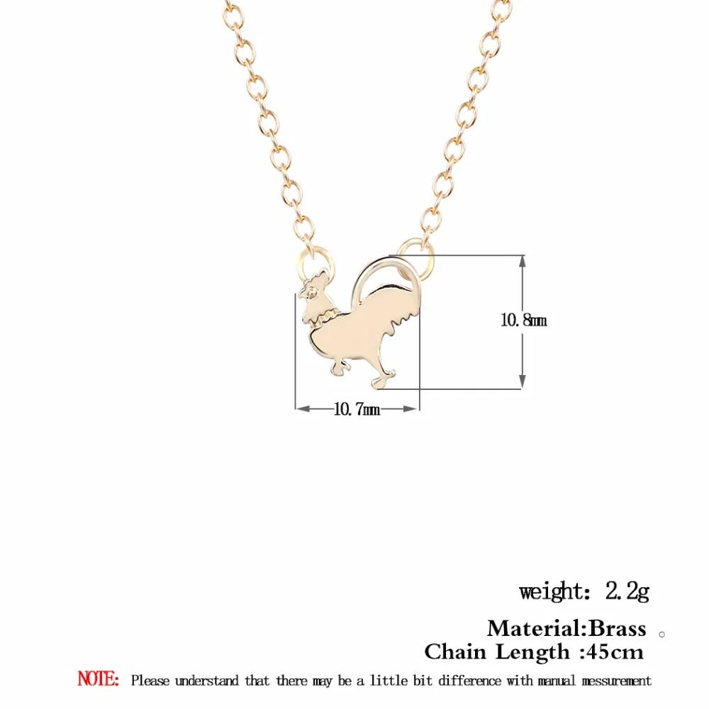 Kinitial Мода животное курица кулон ожерелье ювелирные изделия петух s для женщин