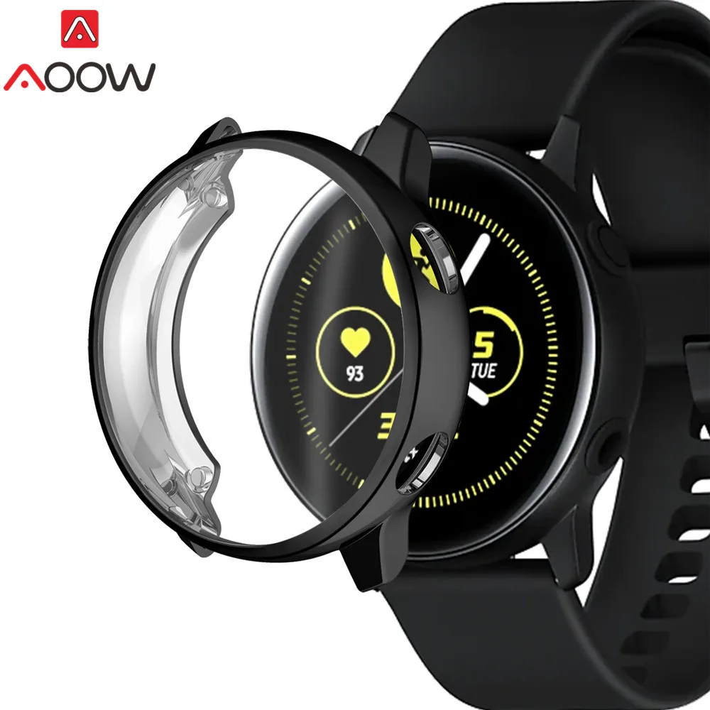 Мягкий защитный чехол для Samsung Galaxy Watch Active тонкий ТПУ с полным покрытием рамка
