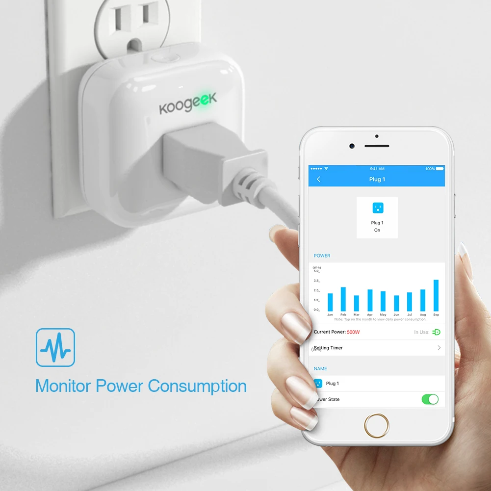 Смарт розетка Koogeek для Apple HomeKit голосовое управление через приложение|work|work work |