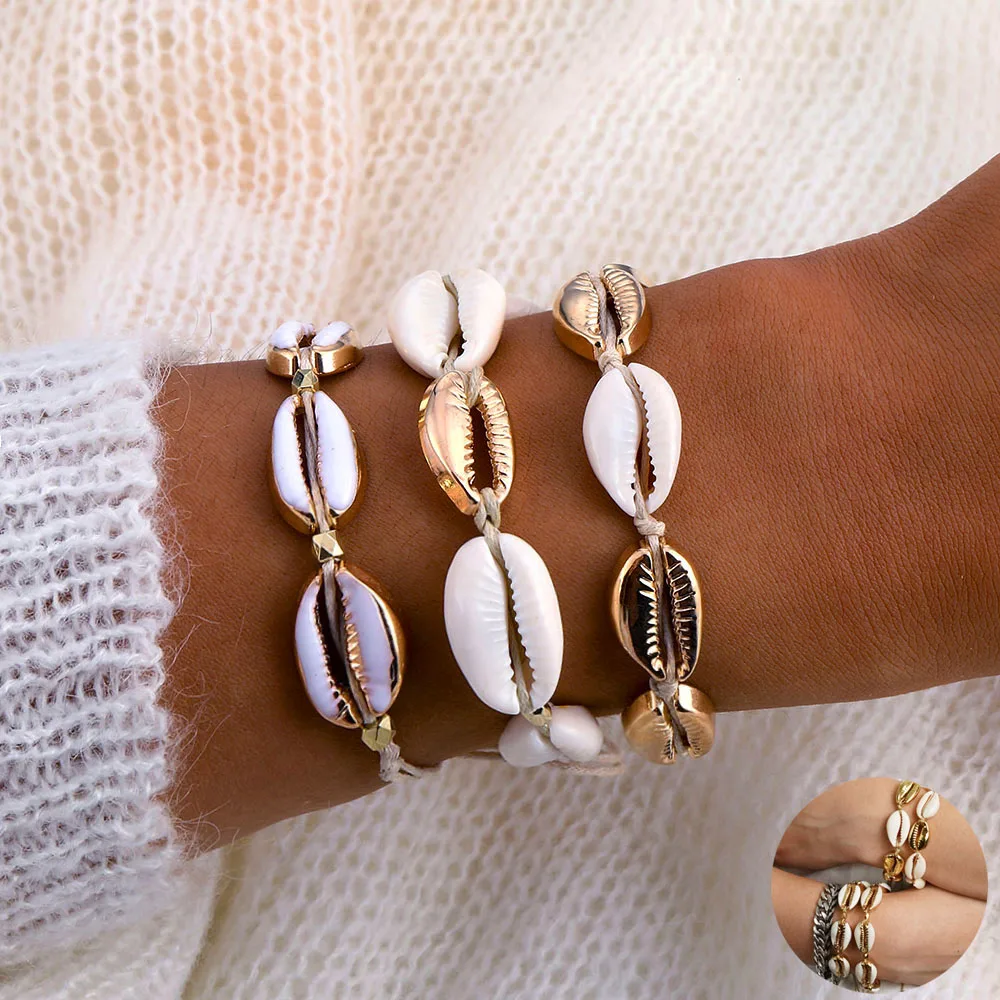 Женский браслет ручной работы FAMSHIN ювелирные изделия из раковин Каури Изящный