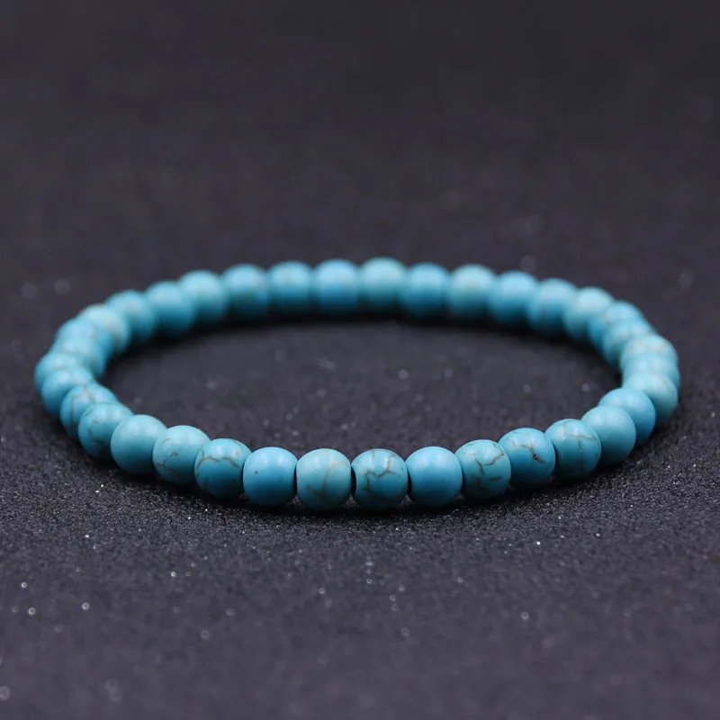 Модные мужские ювелирные изделия 6 мм браслет с бусинами из натурального камня