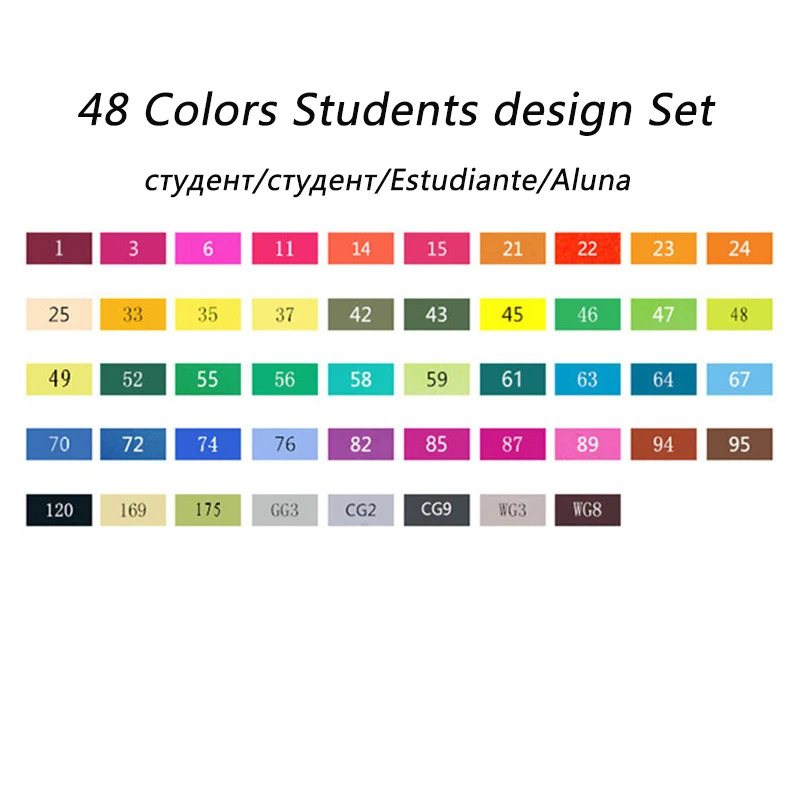 48 Student Design Touchnew 168 цветов Набор художников двойная головка набор маркеров для эскизов для экологически чистых школьных принадлежностей маркер ручка дизайн маркер - Цвет: 48 Student Design
