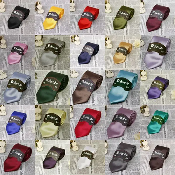 

New Men's Necktie Wedding Groom Party Silk Meeting Formal Tie Plain Solid SB01-20