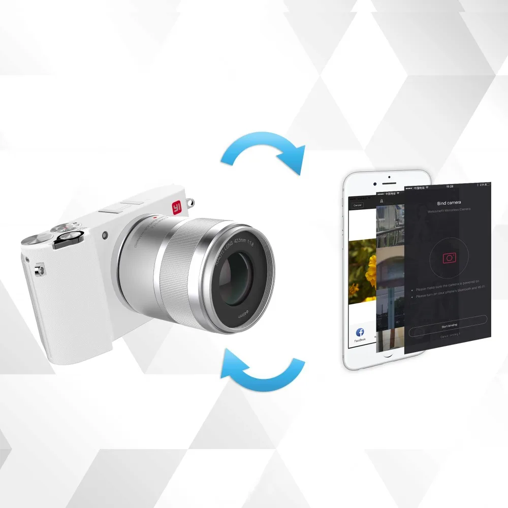 YI M1 цифровой Камера 2 объектива беззеркальных премьер зум 20MP WI FI BLE ЖК дисплей