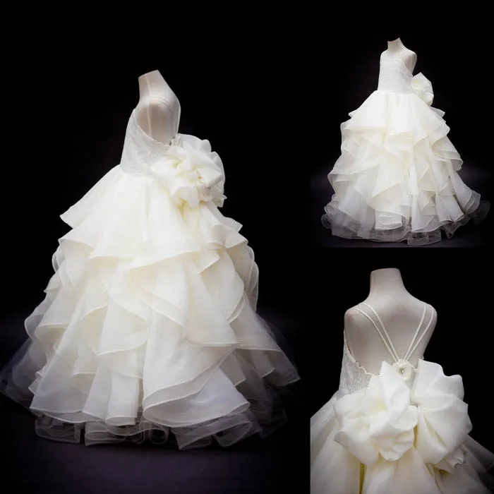 Элегантный выпускные платья дети цветов девушка спинки спагетти ремень рукавов