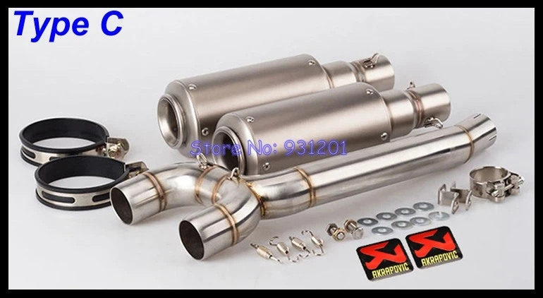 Motorcycle Akrapovic Exhaust Pipe Muffler for Yamaha FZ6S FZ6N FZ6 Slip On Connect Down Middle Link Full System | Автомобили и