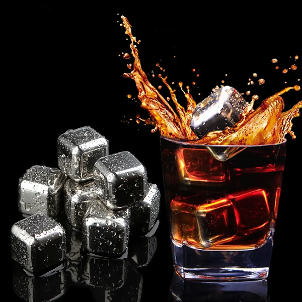 8 шт./лот замороженный лед из нержавеющей стали для виски вина пива камни скалы