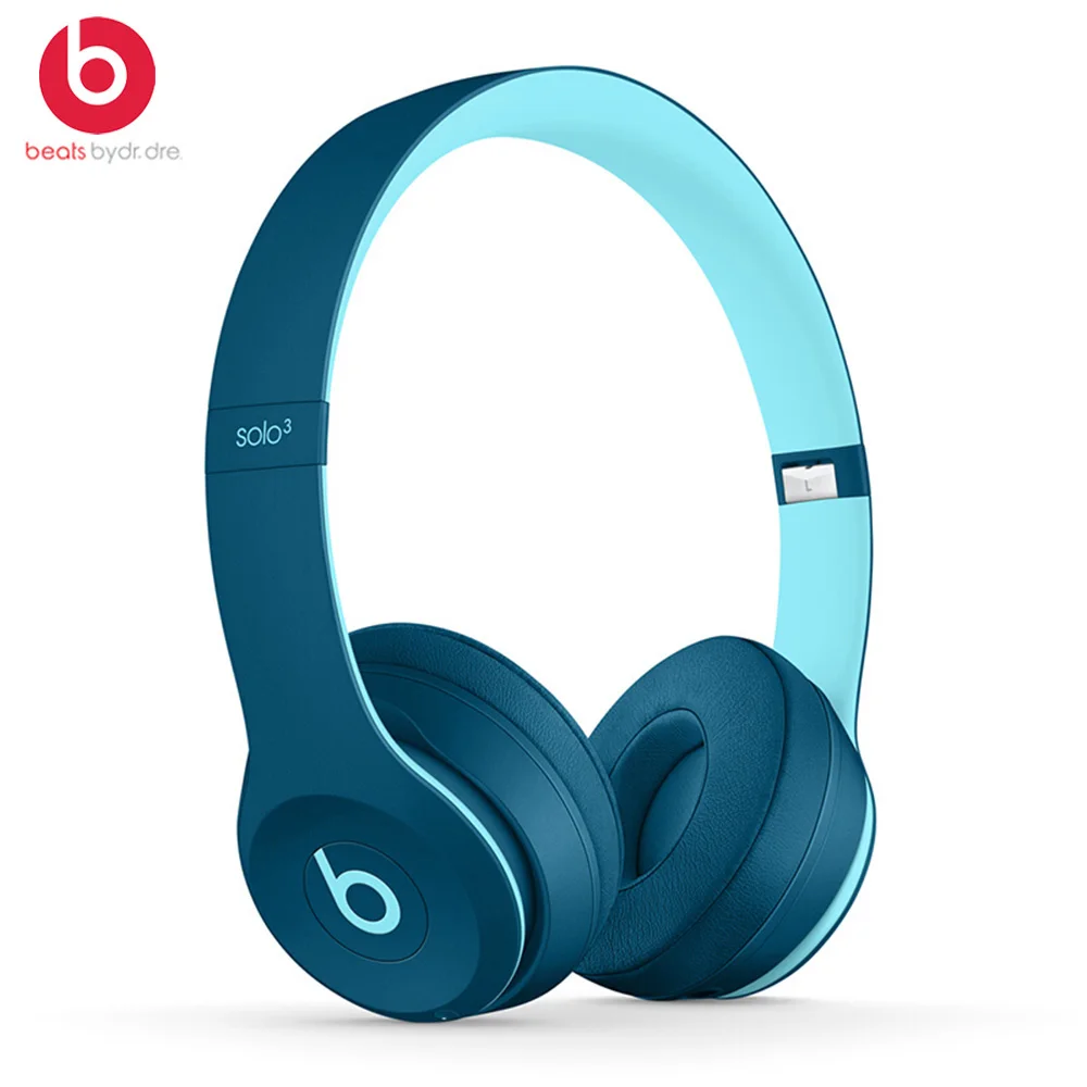 Blue Beats by dre Solo3 беспроводные Bluetooth наушники на ухо наушники игровая гарнитура Музыка Hands-free наушники Solo 3 с микрофоном fone - Цвет: Blue