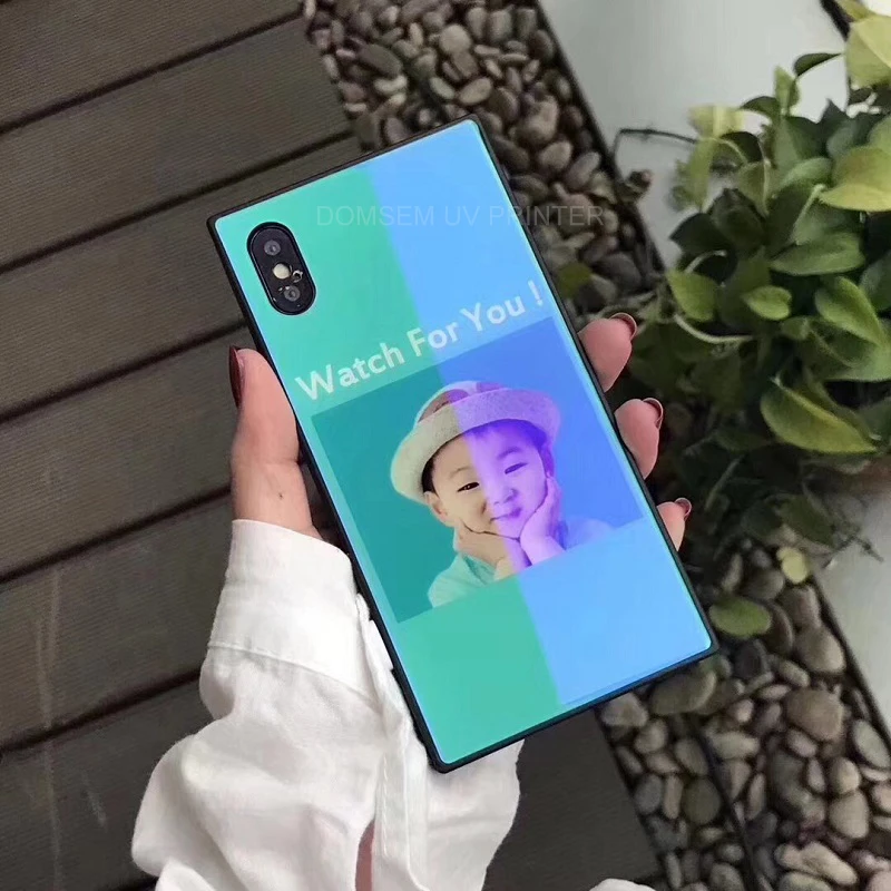Индивидуальный DIY УФ-принтер для стеклянной задней крышки, чехол для iPhone X 10 6 6s 7 8 7 8plus XS TPU& закаленное стекло, задняя крышка, печать на заказ