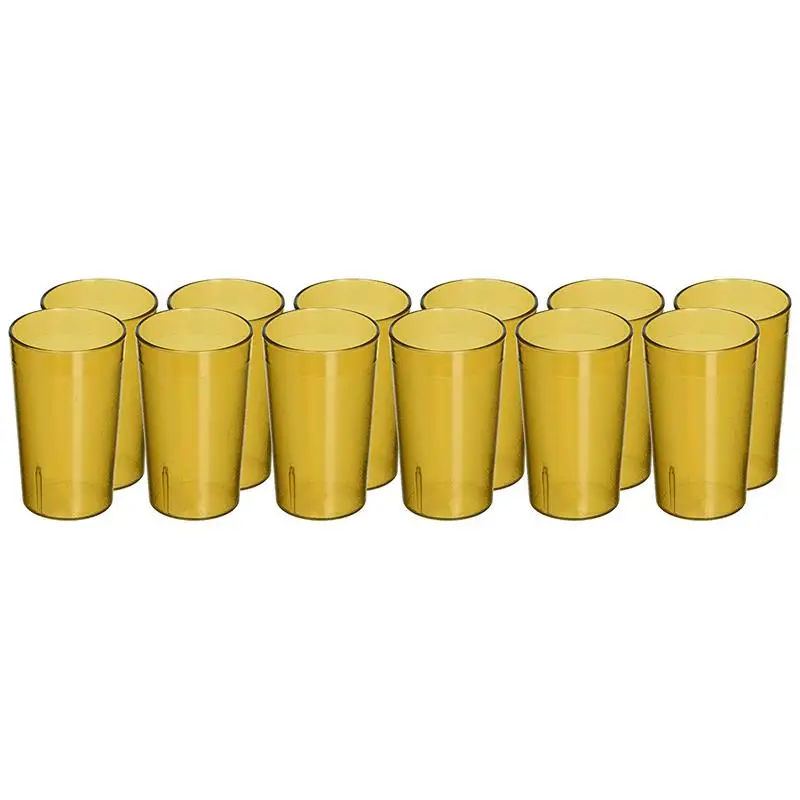 Yellow 12 шт./упак. пластиковый стакан Штабелируемый Ресторан чаша для напитков дюжина качественных стаканчиков напитков многоразовые кафе барная Бутылка Чашка - Цвет: Yellow