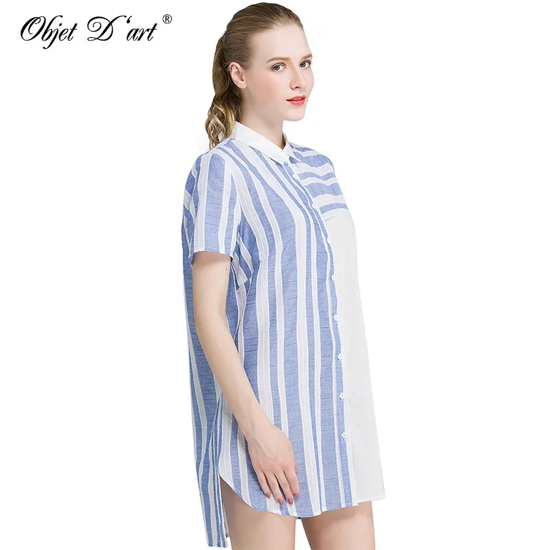 2018 летние женские блузки брендовые качественные хлопковые Блузы mujer длинные