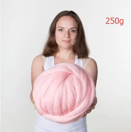 pink 250g DIY толстая пряжа супер толстая мериносовая шерсть массивная Пряжа Шерстяная фитильная пряжа для прядения ручного вязания одеяло для ручного вязания Новинка - Цвет: pink 250g