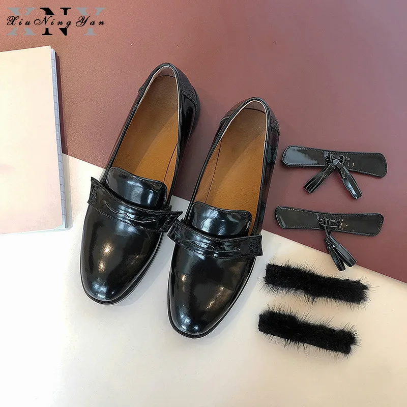 Женские туфли-оксфорды из натуральной кожи на плоской подошве | Обувь