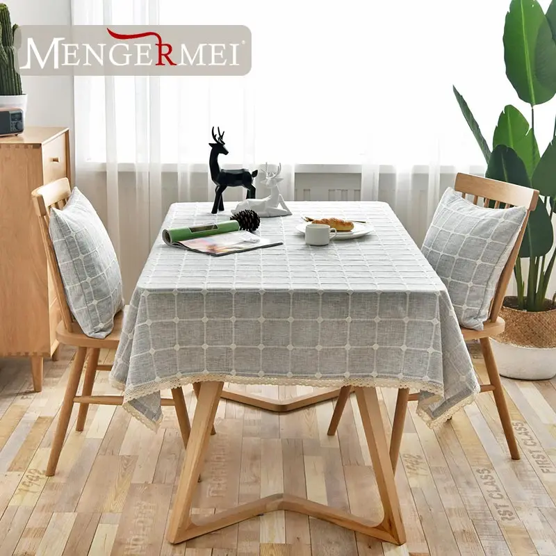 Клетчатая скатерть Водонепроницаемая маслостойкая для наружной столовой с