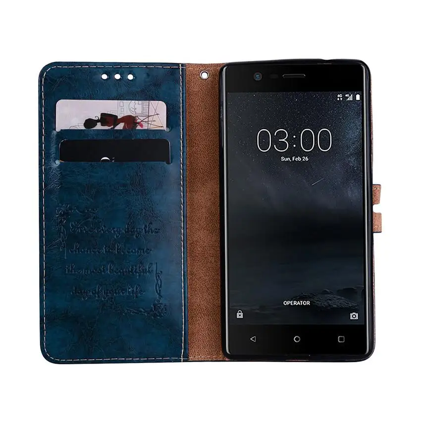 Флип-чехол для Nokia 3 5 6 8 задняя крышка кошелек искусственная кожа магнитный