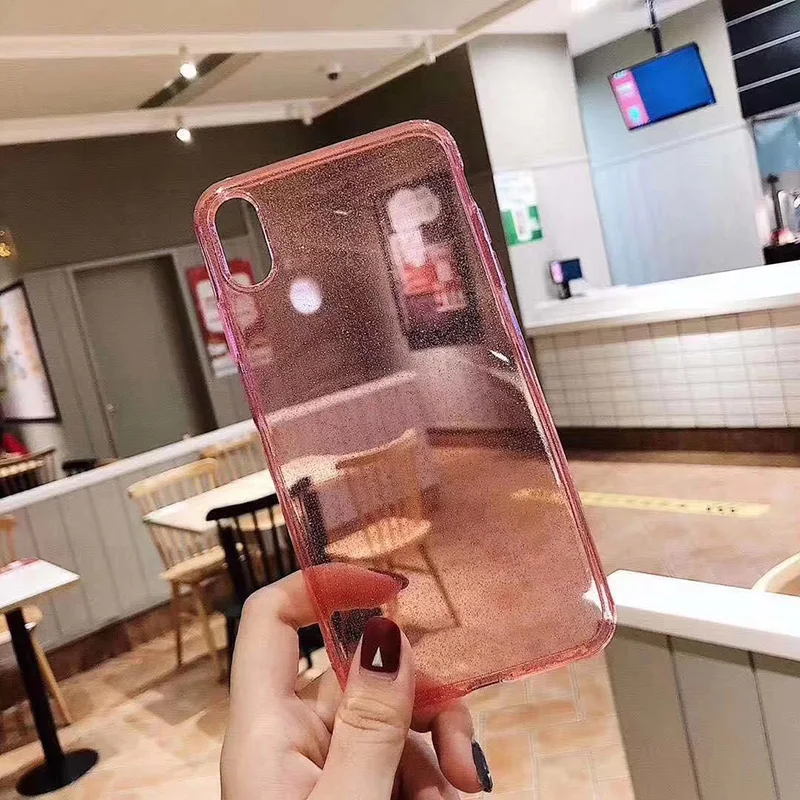 Флеш-порошок для iPhoneX Xs XR Max прозрачный мягкий чехол iPhone 6s 7 8 Plus флеш-порошок TPU