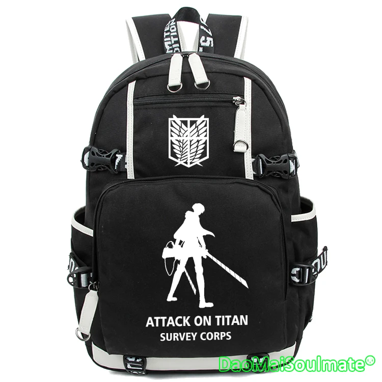 Аниме атака на Титанов школьные сумки для школьников рюкзаки ноутбука рюкзак с