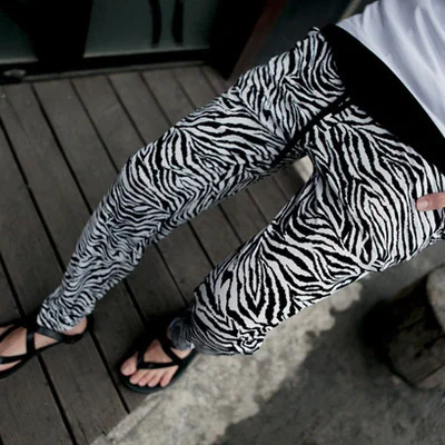 30-42 ! 2015 Plus size men's male casual trousers zebra stripe pants singer costumes clothing