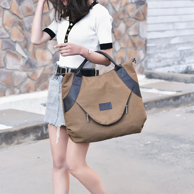 Women's Canvas Handbag High Quality Female Shoulder Bag Weekend Shopping Tote Work School Ladys Handbags | Багаж и сумки