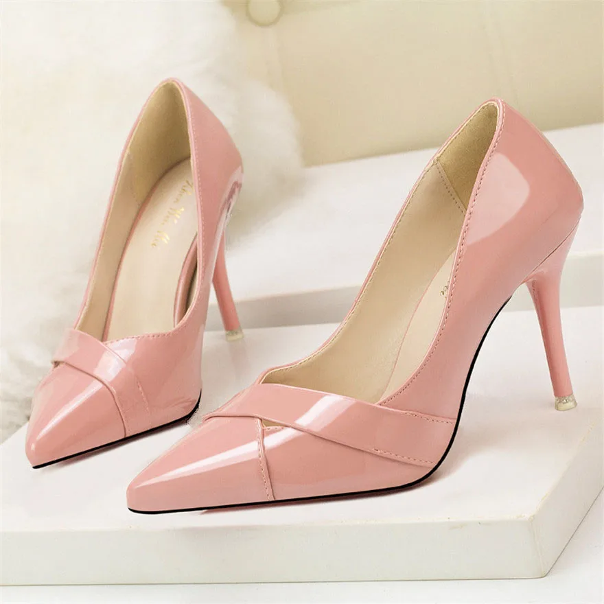 Новые женские туфли-лодочки с острым носком Сезон весна-осень Лаконичные офисные