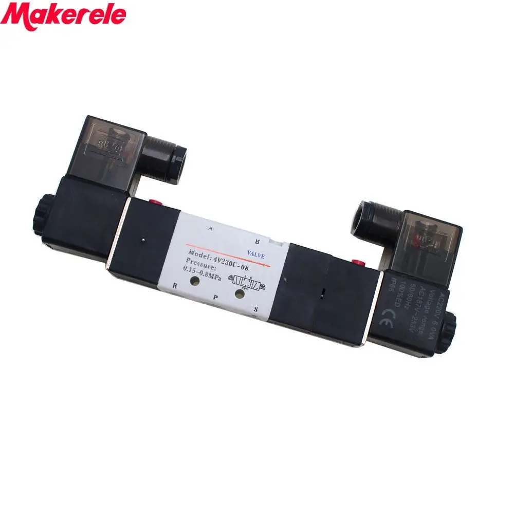 Air Solenoid Valves 1/4&quot 3 Position 5 Port AirTAC 4V230C 08 Pneumatic Control Valve 12V 24V 220V Makerele|Пневматические