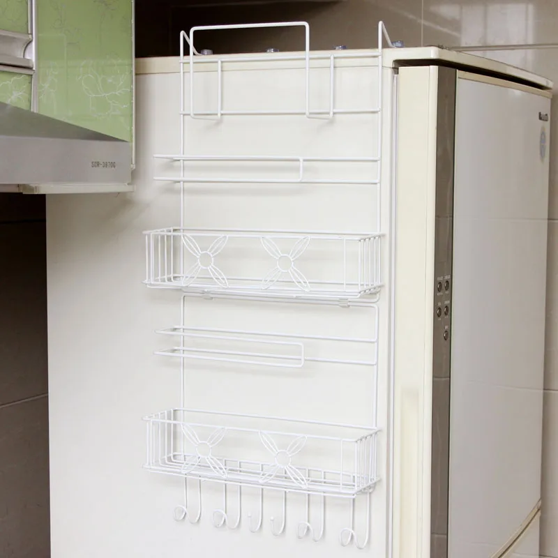 Металлическая многофункциональная креативная полка стойка для холодильника с