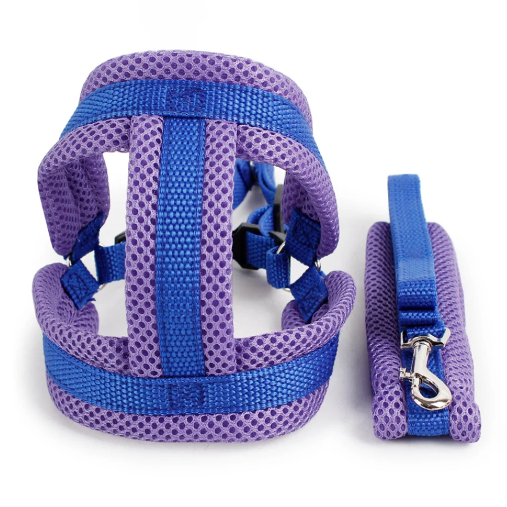 Сетчатая шлейка для маленьких собак мягкая дышащая жилетка нейлоновый поводок