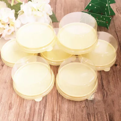 4 inch 40 шт упаковочные коробки для торта 4 дюймов 6 дюймов прозрачная коробка для торта с сыром и сыром круглая коробка для Мусса пластиковая посылка - Цвет: 4 inch
