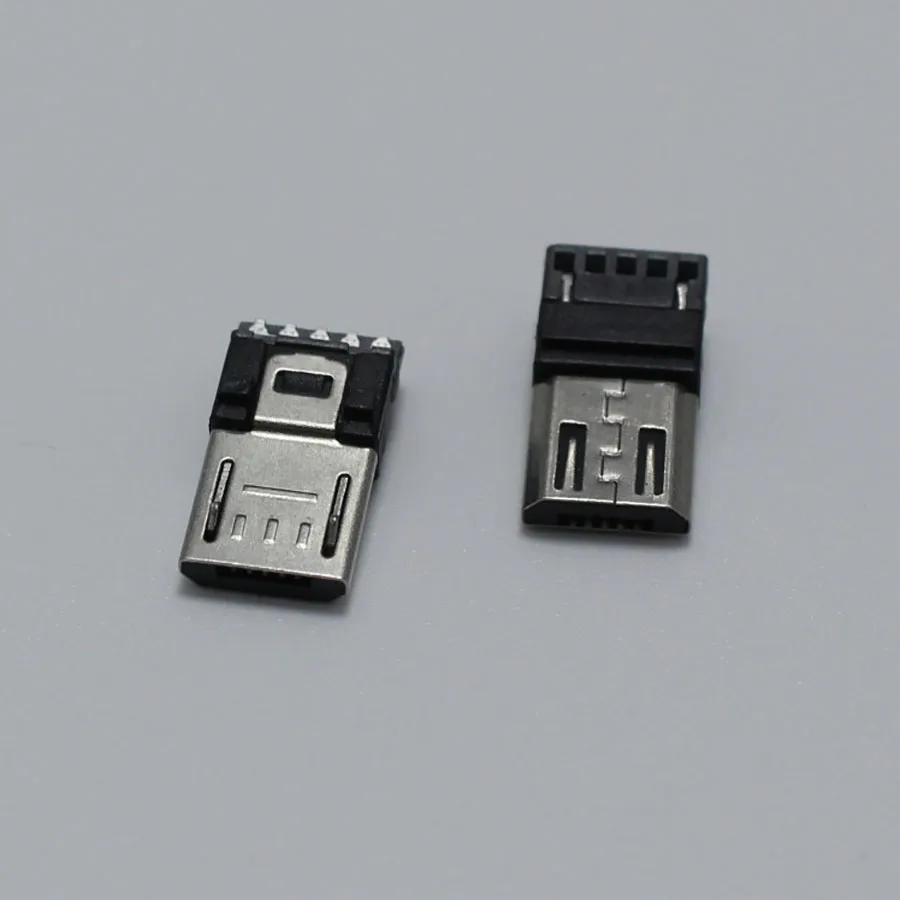 10 шт. Micro USB 5 Pin сварочный Тип 6 мм штекер черный разъем для зарядки 4 в 1