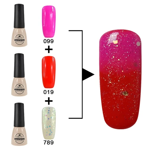ZH-C034 Elite99 3 шт. Гель-лак Vernis 7 мл Гель-лак для ногтей кисть основа верхнее покрытие Vernis полуперманентный УФ-гель-эмаль DIY маникюрный салон - Цвет: ZH-C034